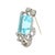 Early 21st Century Retro 14.00 Carat Aquamarine Diamond Platinum 14k Gold Brooch For Sale - Image 5 of 6