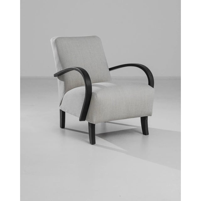 Mid-Century Modern 1950s Czech Wooden Armchair by J. Halabala For Sale - Image 3 of 6
