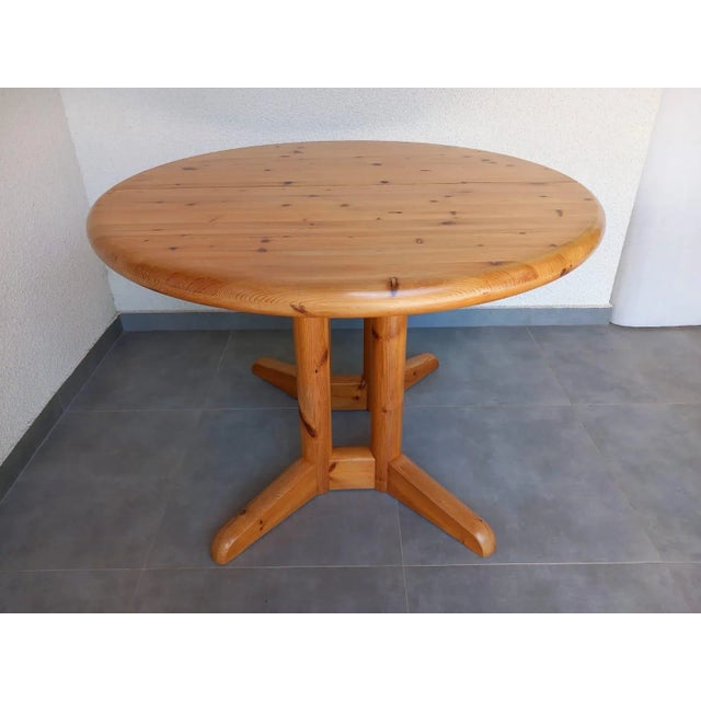 Vintage Danish Round Pine Table, 1980s For Sale - Image 11 of 11
