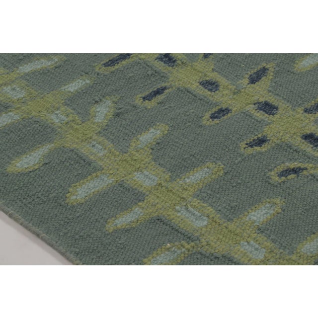Contemporary Rug & Kilim’s Scandinavian-Inspired Runner Rug, Blue With Minimalist Patterns For Sale - Image 3 of 8