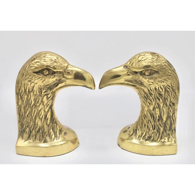 A stunning pair of brass eagle head bookends, circa 1960. This is a superb, bright pair. They are large in size and carry...