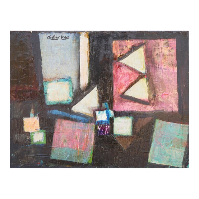 David Adickes "Go West" Colorful Modern Abstract Cubist Inspired Still Life Painting, 2010 For Sale
