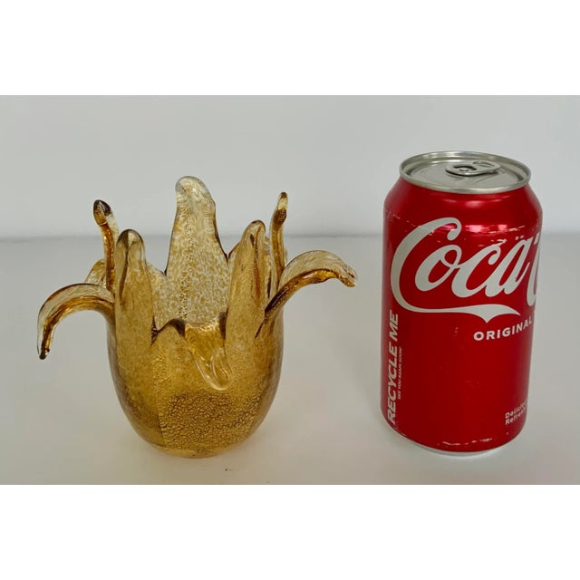 Organic Gold Fleck Modern Art Glass Vase For Sale - Image 4 of 5