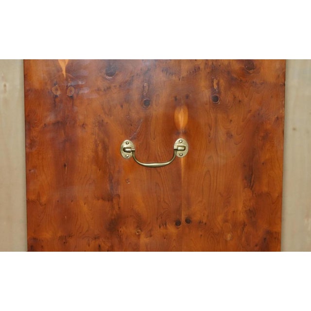 Vintage Military Campaign Burr Walnut Wardrobe with Internal Shelves For Sale - Image 14 of 18