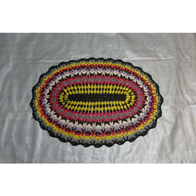 Mid-Century Modern Rag Rug Swedish Mid Century Vinyl For Sale - Image 3 of 6