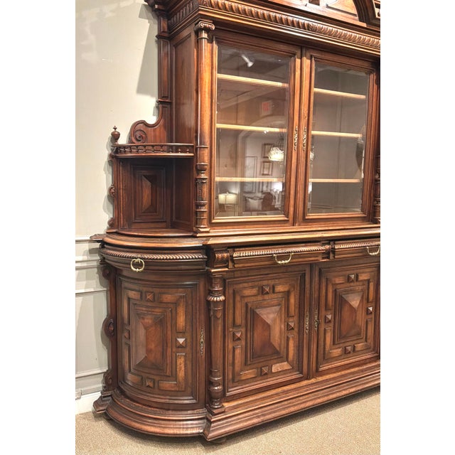 Monumental French Henri II Walnut Buffet À Deux Corps France, Circa 1880–1900 For Sale - Image 11 of 12