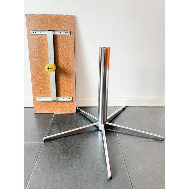Vintage Side Table in Chrome Frame, Star Base and Rotatable Tabletop For Sale - Image 10 of 11