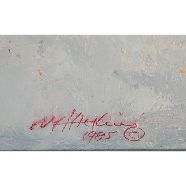 Landscape Painting by William Atkins (1926-1995) Titled " Reflections" For Sale - Image 9 of 12
