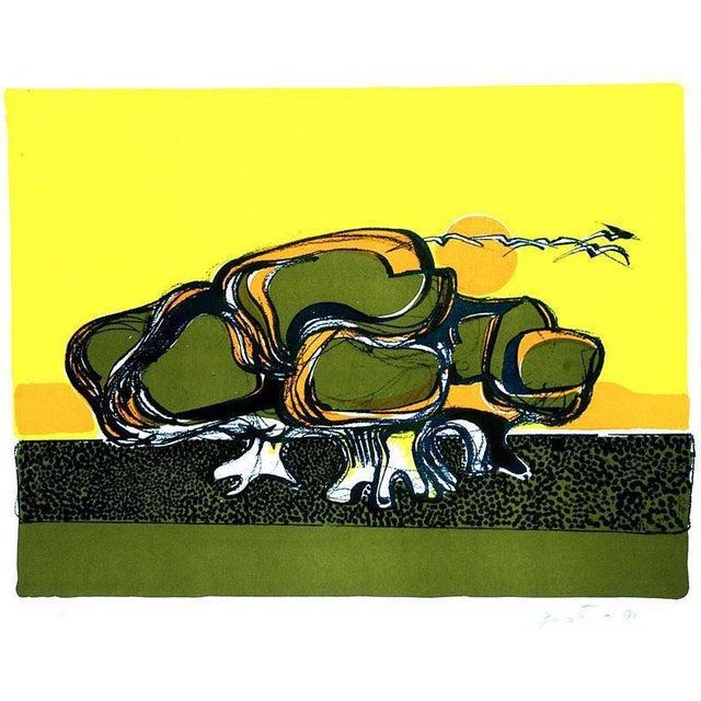 Lithograph on paper. Hand Signed and numbered. Edition of 70 pieces. Excellent condition. This piece is attributed to the...