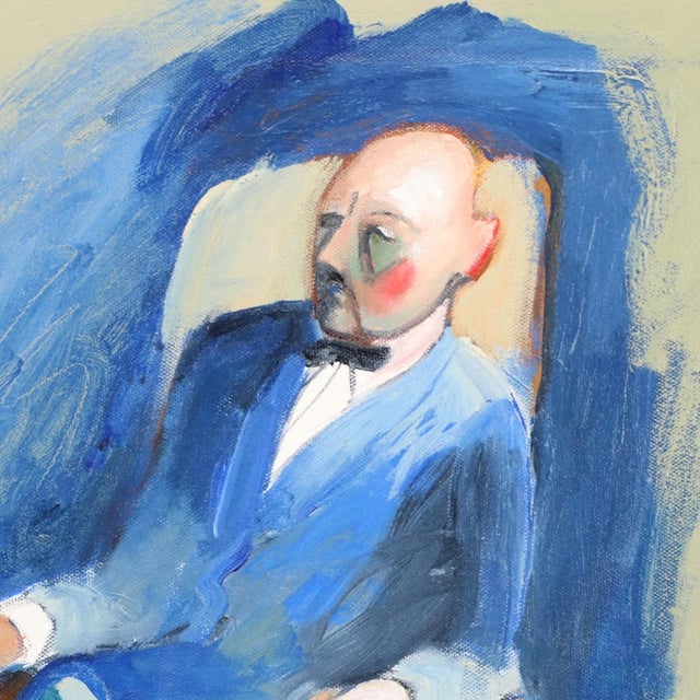 David Fleming "Bluefly" Original Acrylic Framed Painting Signed For Sale - Image 11 of 11