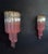 Fantastic pair of vintage Murano wall sconce made by 16 Murano crystal prism (quadriedri) for each applique in a gold...