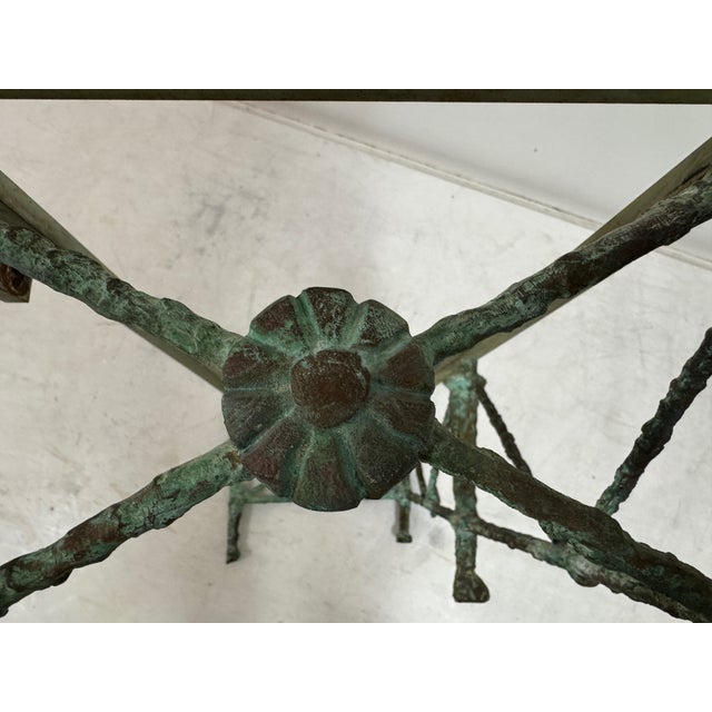 Metal Bronze and Marble Wall-Mounted Console in the style of Giacometti, 1960s For Sale - Image 7 of 15