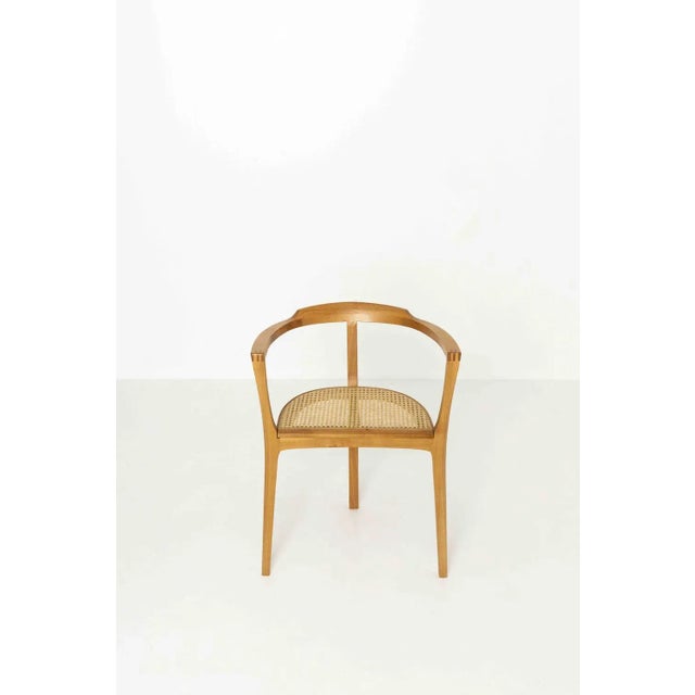 German 3-Legged Wood and Cane Chair by Xaver Seemüller For Sale - Image 4 of 11