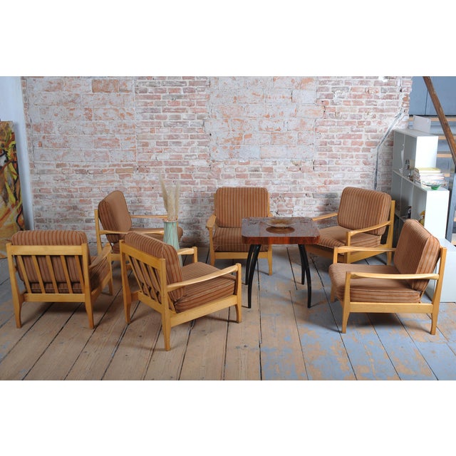 Mid-Century Armchairs from Jitona Soběslav, Czech, 1960s, Set of 6 For Sale - Image 13 of 16