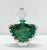 Vintage Mid Century Emerald And Gold Hand Blown Art Glass Perfume Bottle With Clear Glass Stopper Stunning hand-blown...