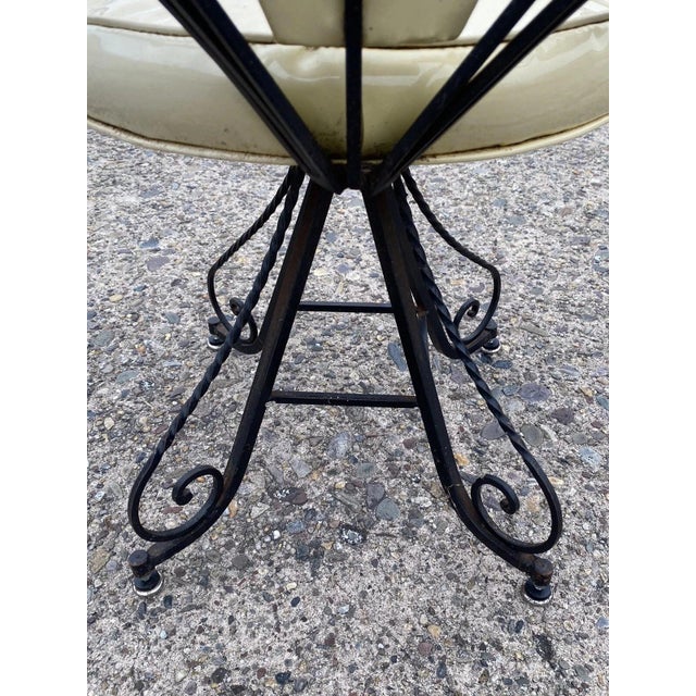 Vintage Hollywood Regency Wrought Iron Butterfly Swivel Dining Chairs - Set of 4 For Sale - Image 11 of 12