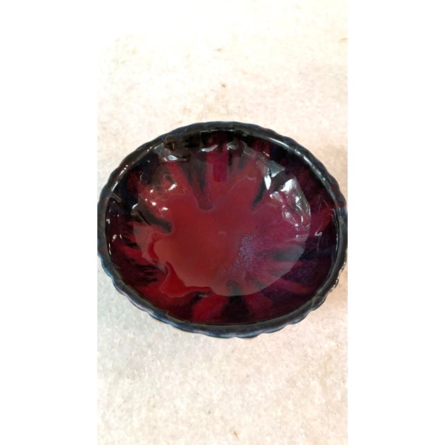 Mid-Century Modern Vintage Handmade Glazed Bowl With Textured Designed Bottom For Sale - Image 3 of 4
