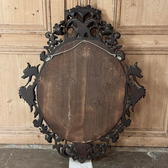 Late 19th to Early 20th Century Renaissance Revival Hand-Carved Beveled Mirror For Sale - Image 14 of 14