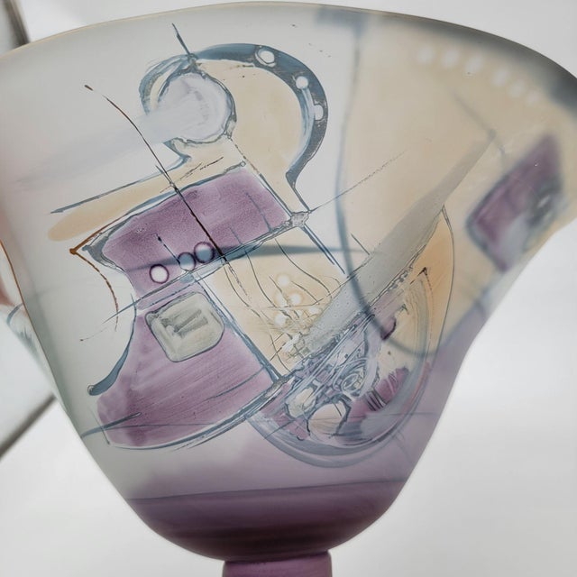1980s Ioan Nemtoi Romanian Art Glass Compote For Sale - Image 5 of 12