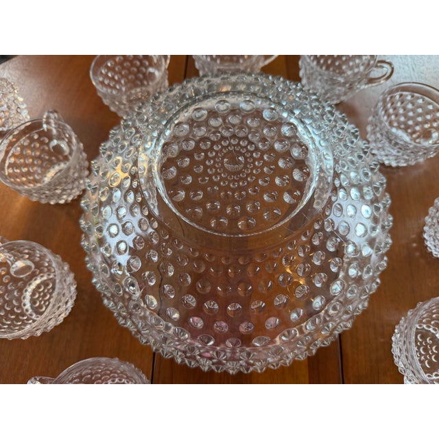 Early 20th Century Duncan & Miller Hobnail Punch Bowl Set - 12 Pieces For Sale - Image 4 of 12
