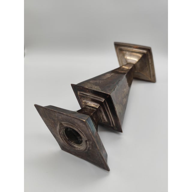 1950s Mid-Century Art Deco Candlesticks, 1970s, Set of 2 For Sale - Image 5 of 11