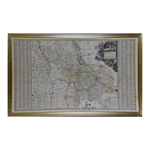 Petrus Schenk the YoungerMeissen, Germany : A Large Framed 18th Century Map by Petrus Schenk, 1750 For Sale