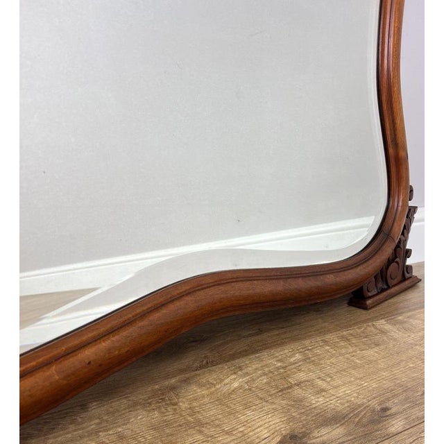 Antique French Walnut Ornate Wall Mirror For Sale - Image 5 of 11