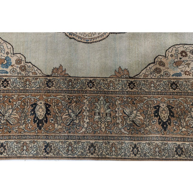 Antique Persian Tabriz Botanic Design Handmade Wool Carpet For Sale - Image 10 of 10