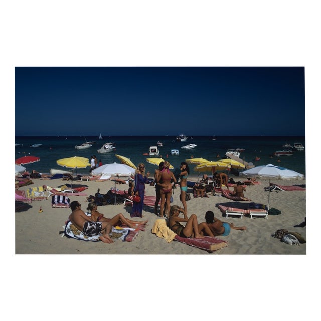 Slim Aarons, St. Tropez Beach, Limited Edition Estate Stamped Photographic Print, 2000s For Sale