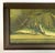 Beautiful colors on this circa 1930s lithograph of catch of the day with trout, creel, fishing fly in original fumed oak...