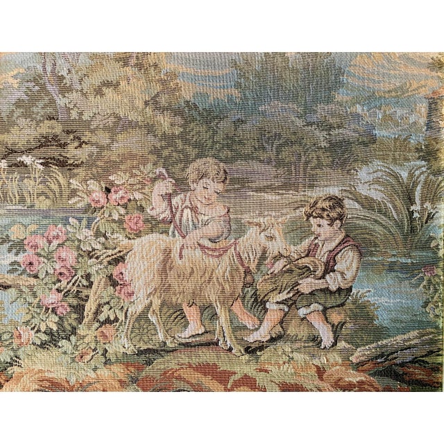 French “Children’s Theme” French Country Tapestry - Framed For Sale - Image 3 of 9