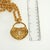 Abstract Vintage Graziano Heart Lock Necklace Gold-Plated For Sale - Image 3 of 5