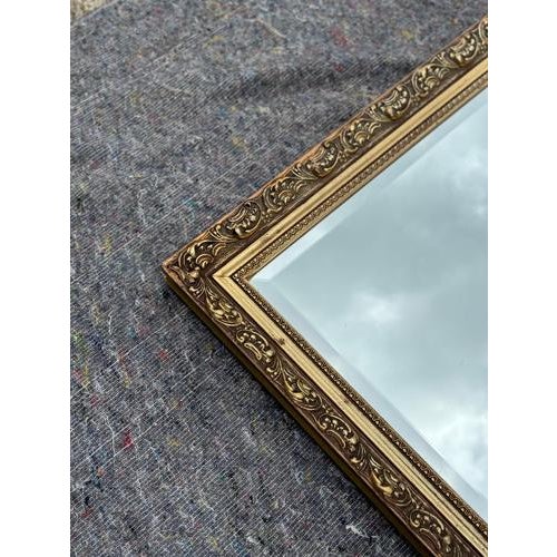 Gold Large Vintage Gold Ornate Bevelled Mirror For Sale - Image 8 of 10