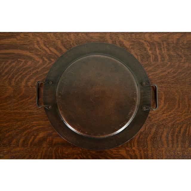 Roycroft Arts & Crafts Hammered Copper Large Handled Tray For Sale - Image 10 of 13
