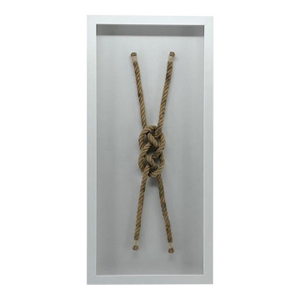 Sailors "Carreck" Knot Framed - White Framed Coastal Wall Decor