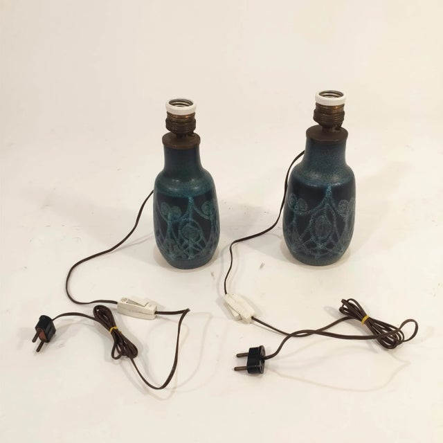 Serra Stoneware Table Lamps, 1960s, Set of 2 For Sale - Image 6 of 7