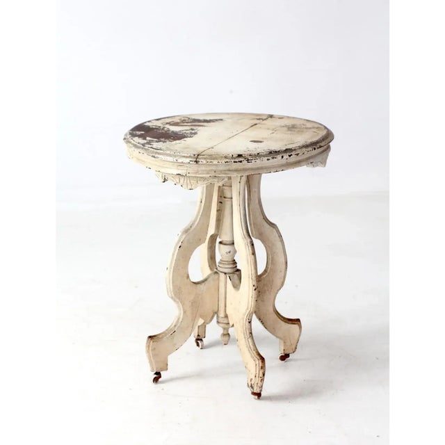Antique Victorian East Lake Style Accent Table For Sale - Image 4 of 16