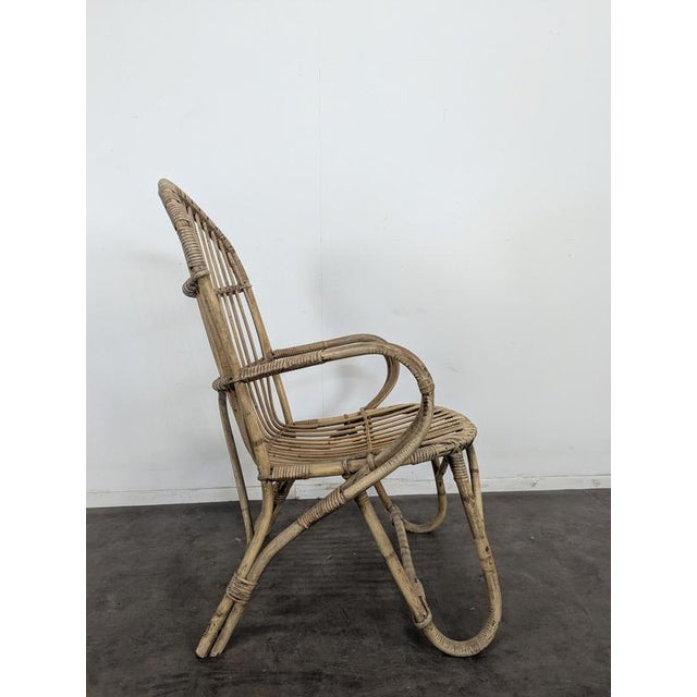 Vintage Armchair in Bamboo and Rattan For Sale - Image 3 of 8