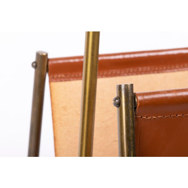 1960s Leather Magazine Rack from Carl Auböck, Austria, 1960s For Sale - Image 5 of 6