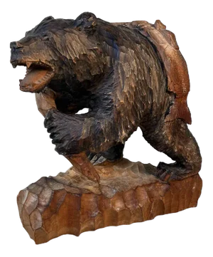 Wooden Hokkaido Kibori Kuma Bear, Japan, 1920s