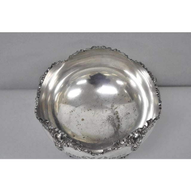 Silver Antique Victorian Silver Plated "1880 H 1905" Monogram Pedestal Fruit Bowl For Sale - Image 8 of 16