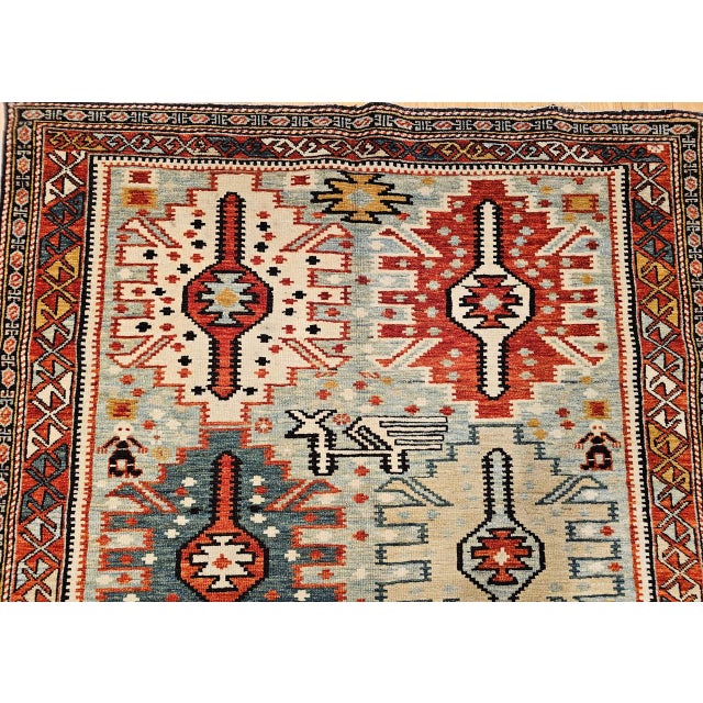 Caucasian Shirvan Area Rug, Handwoven Wool, Allover Geometric Design, 1920s, 4' x 6' For Sale - Image 12 of 18