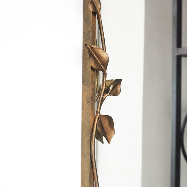 Not Yet Made - Made To Order Warm Black Graceful Leaf Mirror Wall Mirror For Sale - Image 5 of 10