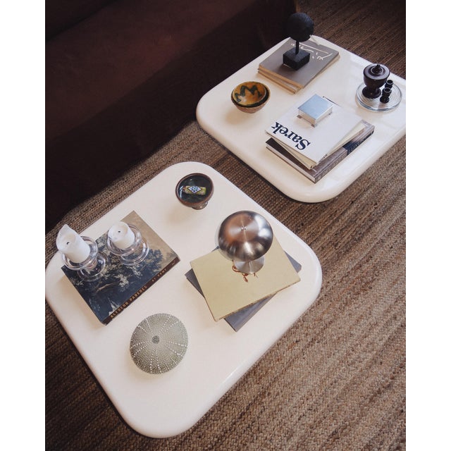 Cream Late 20th Century Post-Modern Plinth Coffee Table in Cream Lacquer For Sale - Image 8 of 9