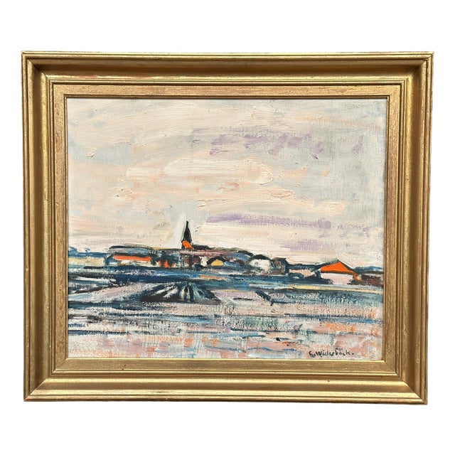Gusten Widerbäck, Uppsala, 1965, Oil Painting on Panel, Framed For Sale