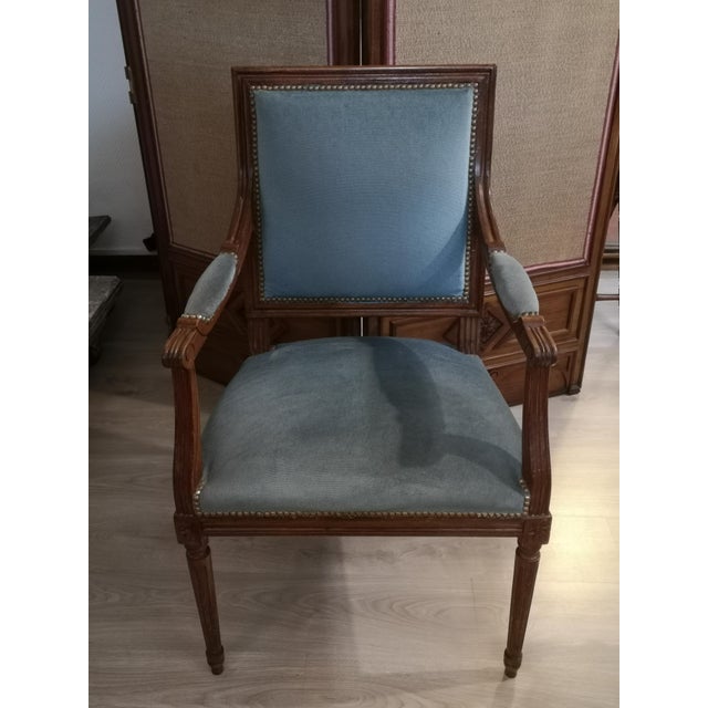 Blue armchair Blue chair Lounge chair Blue accent chair Hallway Living room furniture Bedroom Office chair Office armchair...