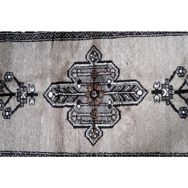 Beige 1970s, Handmade Vintage Persian Gabbeh Rug 3.6' X 7' For Sale - Image 8 of 13