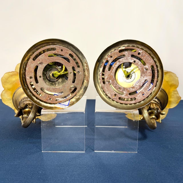 1960s Rare Authentic Feldman Lighting Co. Custom Resin & Bronzed Brass Sconces - A Pair For Sale - Image 16 of 16
