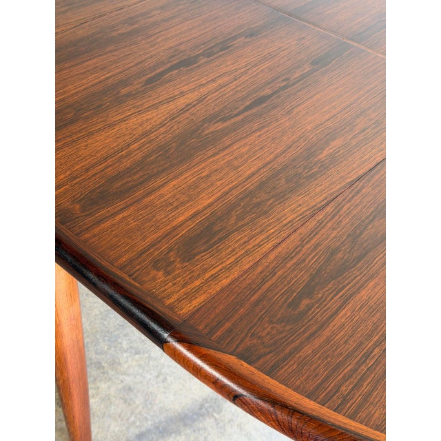 In Style of J.l. Møller Rosewood Dining Table Oval Extendable Wooden Furniture Mid-Century Modern Denmark 1960s For Sale - Image 13 of 13