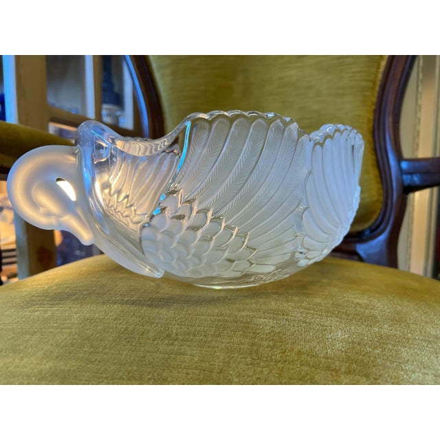 Glass Swan Bowl Cachepot Vase Centerpiece For Sale In West Palm - Image 6 of 6